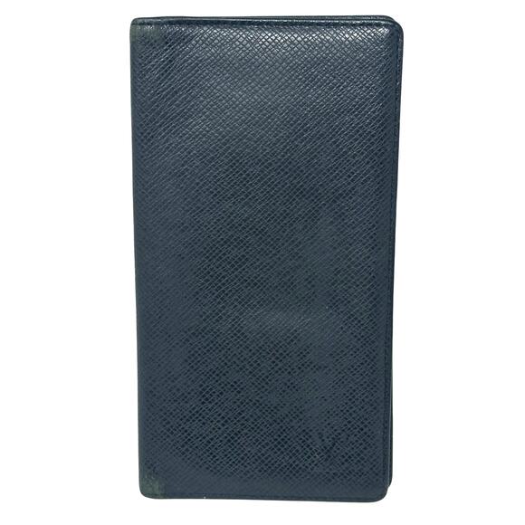 Louis Vuitton LV Taiga Leather Portefeuille Brazza Ardoise Men's Wallet Black - Picture 1 of 11